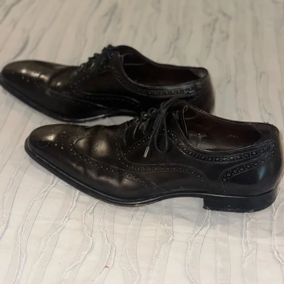 Black Leather Dress Shoes Mezlan 10.5 - Picture 3 of 8